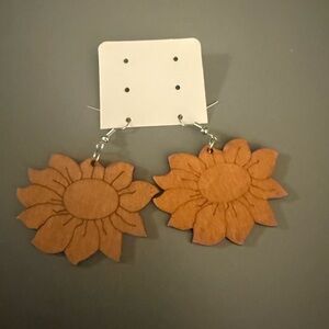 Sunflower Wooden Earrings